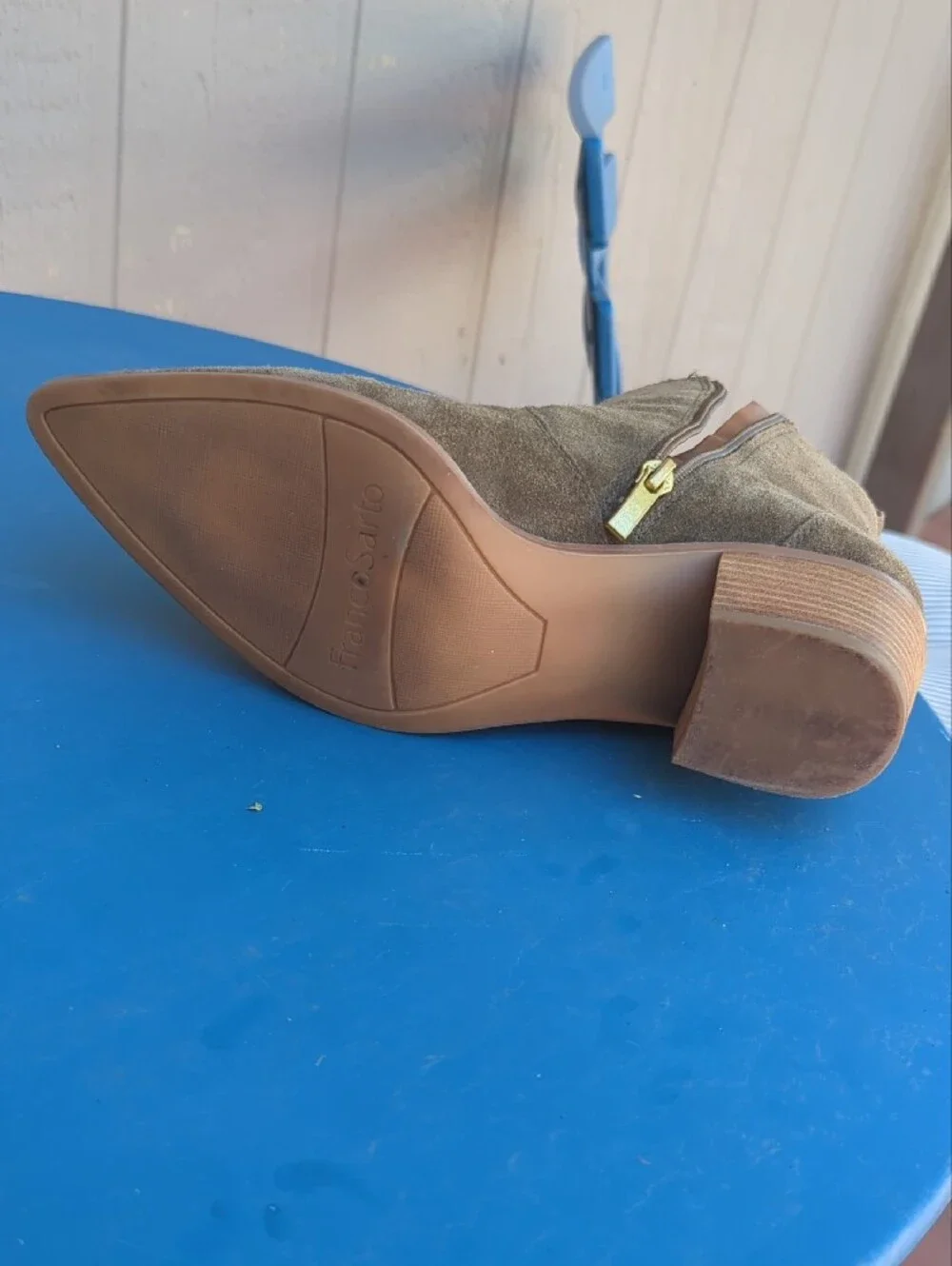 Franco Sarto Olive Suede Ankle Boots